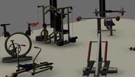 Fitness in Industriehal Mat Render